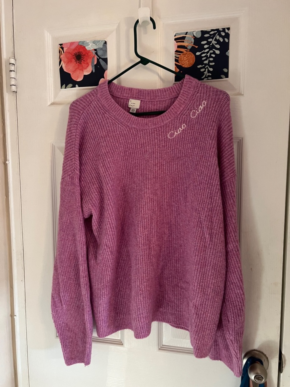 a new day Pink Fuzzy Knit Sweater XXL
